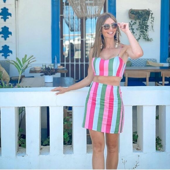 ZARA STRIPED MINI SKIRT - Picture 7 of 15